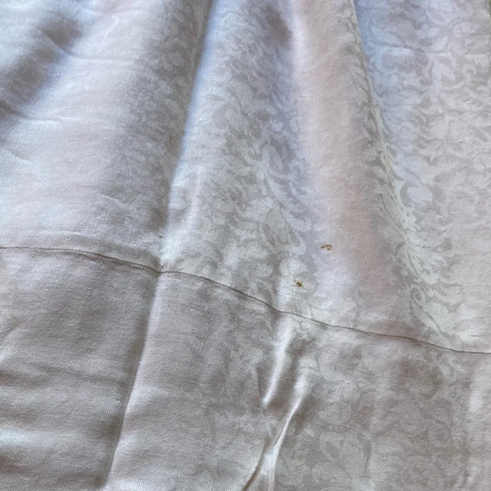 Vintage Paperwhite Linen queen duvet cover button closure hem stitch at flange